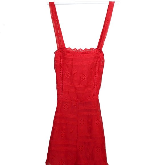 Dukes of Dallas Red Lace Romper jumpsuit - Size Medium - Brand New - Picture 1 of 3